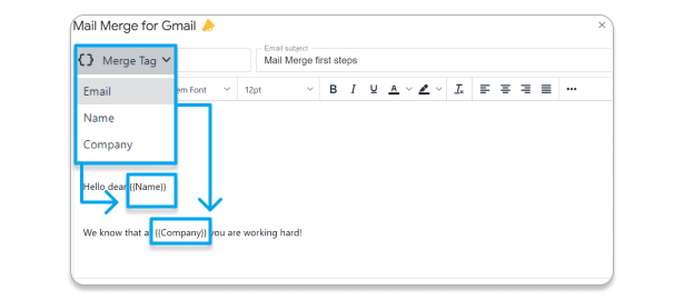 Merge tags becomes your data