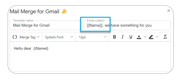 You can customize the subject with merge tags too