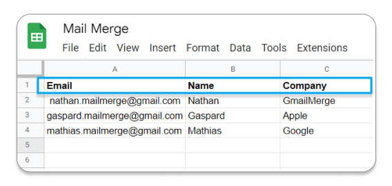 Headers become merge tags